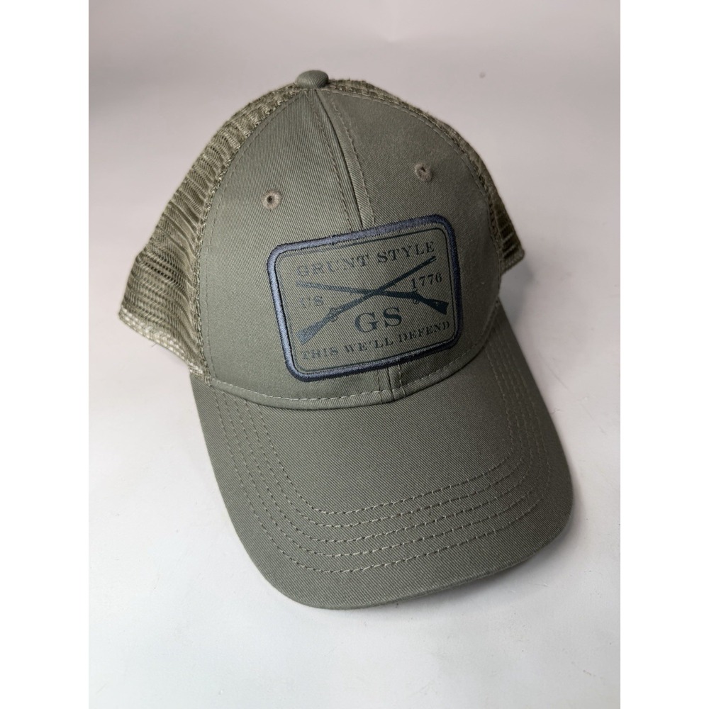 Grunt Style Trucker Hat Snapback Green US 1776 This We'll Defend Patch Cap
